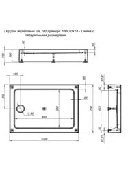 ������� ������ Aquanet GL180 1000�700�190��, ���������, � �������, �������, ����� 265564