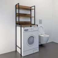 Стеллаж COMFORTY (650х1600х465) для стиральной машины, напольный, дуб темно-коричневый 00-00011201