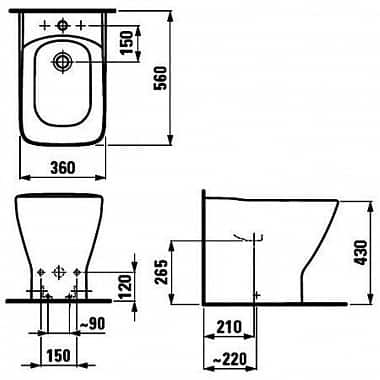 Биде напольное Laufen PALACE Биде напольное Laufen PALACE