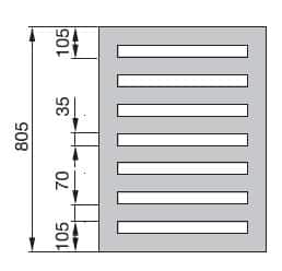 Полотенцесушитель Zehnder Metropolitan MEPE-080 чертеж Полотенцесушитель Zehnder Metropolitan MEPE-080 чертеж