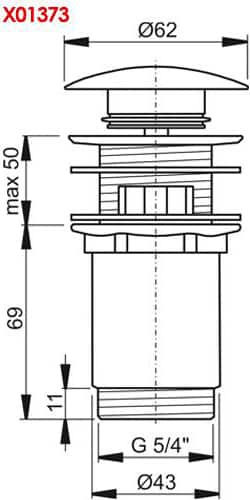 Слив для умывальника RAVAK система CLICK-CLACK, G 1 1/4" (донный клапан) X01373 Слив для умывальника RAVAK система CLICK-CLACK, G 1 1/4" (донный клапан) X01373