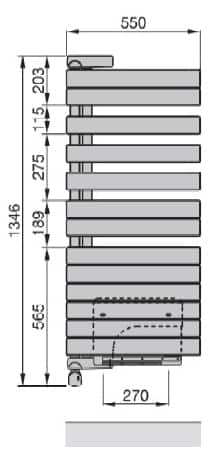 Размеры полотенцесушителя Zehnder Roda Air ROER-140 Размеры полотенцесушителя Zehnder Roda Air ROER-140