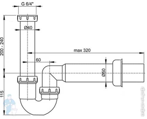 Сифон трубчатый Alcaplast Сифон трубчатый Alcaplast