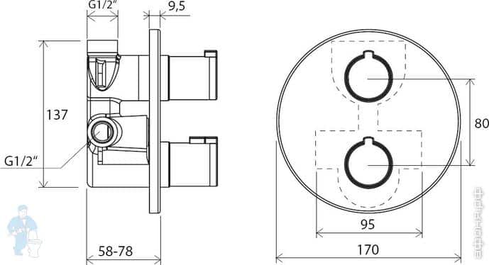 смеситель Ravak Termo смеситель Ravak Termo
