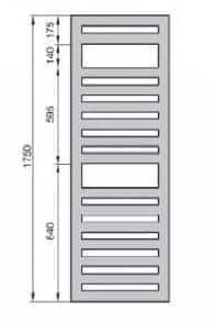 Полотенцесушитель Zehnder Metropolitan METE-180 чертеж Полотенцесушитель Zehnder Metropolitan METE-180 чертеж