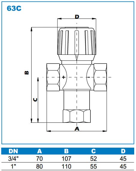Термостатический смеситель Watts AQUAMIX 63C Термостатический смеситель Watts AQUAMIX 63C