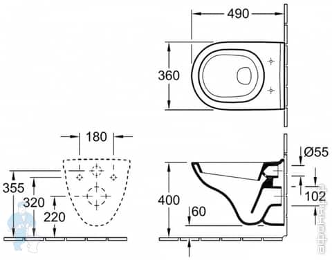Унитаз подвесной Villeroy & Boch O.NOVO Унитаз подвесной Villeroy & Boch O.NOVO
