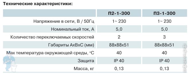 Переключатель скорости Vents П3-1-300 Переключатель скорости Vents П3-1-300