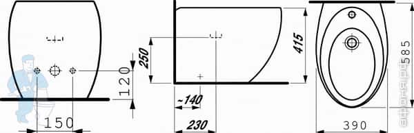 биде Laufen ILBAGNOALESSI ONE биде Laufen ILBAGNOALESSI ONE