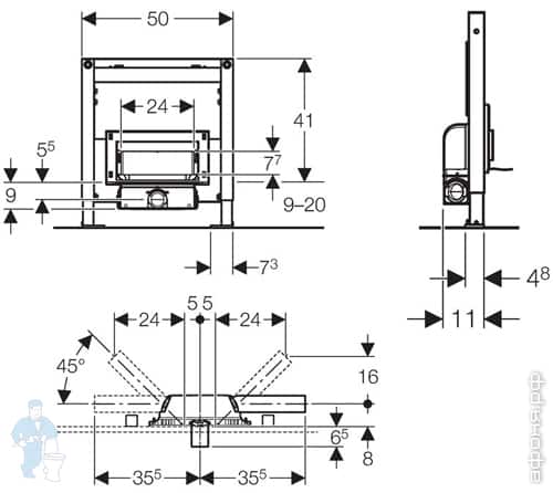 GEBERIT Duofix Инсталляция для душевого трапа (высота 50см) 111.591.00 ...