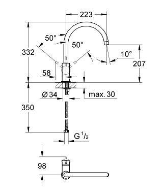 Смеситель Grohe BauClassic 31234000 Смеситель Grohe BauClassic 31234000