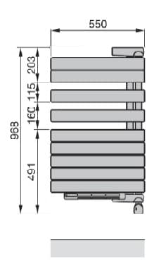 Полотенцесушитель стальной Zehnder Roda Air ROEL-100 размеры Полотенцесушитель стальной Zehnder Roda Air ROEL-100 размеры