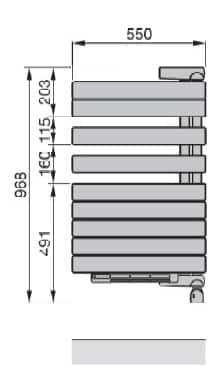 Полотенцесушитель стальной Zehnder Roda Air ROEL-100 размеры Полотенцесушитель стальной Zehnder Roda Air ROEL-100 размеры