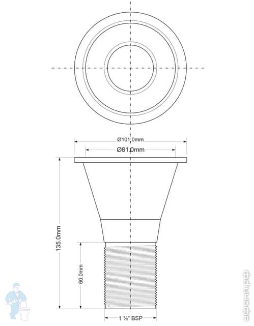 Mcalpine сухой сифон с воронкой. сифон mcalpine с воронкой. сифон mcalpine с воронкой. воронка mcalpine 170x85 мм 1. воронка mcalpine d170х85.