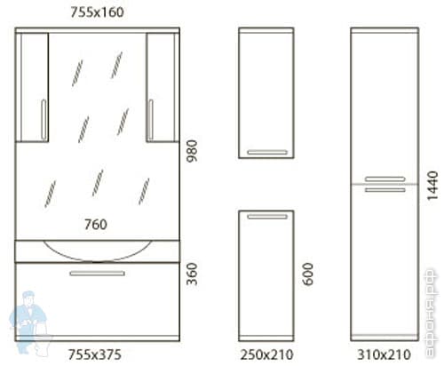 мебель для ванной edelform Solo