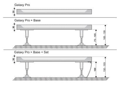 Чертеж душевого мраморного поддона RAVAK Galaxy Pro Chrome