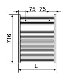 Полотенцесушитель Zehnder Toga TE-070 размеры на схеме Полотенцесушитель Zehnder Toga TE-070 размеры на схеме