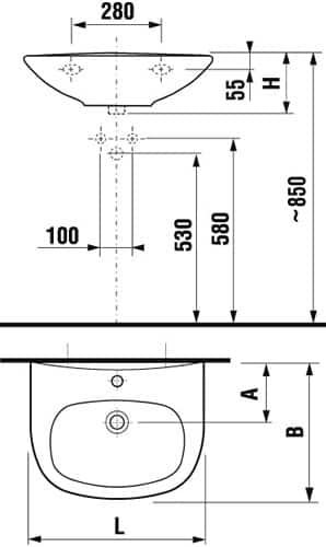 чертеж раковины jika zeta 55х20х45 купить раковину джика зета 55