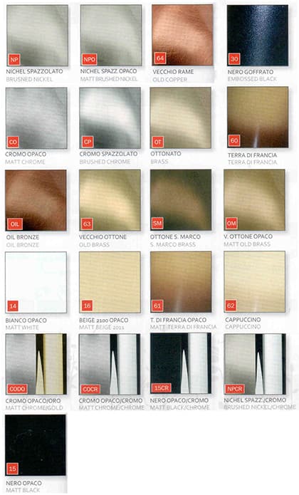 Цветовые решения итальянских смесителей Daniel - палитра 2 Цветовые решения итальянских смесителей Daniel - палитра 2