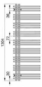 Полотенцесушитель Zehnder Yucca Assymetric YAER-130 схема с размерами Полотенцесушитель Zehnder Yucca Assymetric YAER-130 схема с размерами