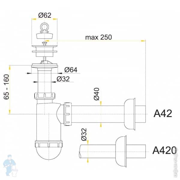 сифоны, гофры Alcaplast сифоны, гофры Alcaplast