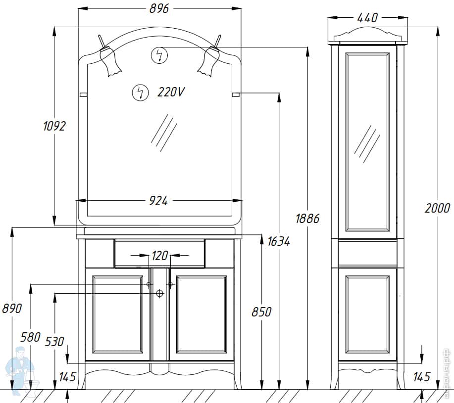 мебель для ванной Opadiris Виктория мебель для ванной Opadiris Виктория