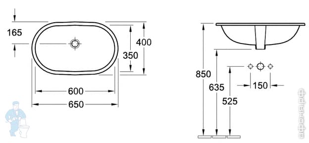 Раковина Villeroy & Boch O.NOVO Раковина Villeroy & Boch O.NOVO