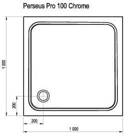 Чертеж душевого мраморного поддона RAVAK Galaxy Perseus Pro Chrome 100