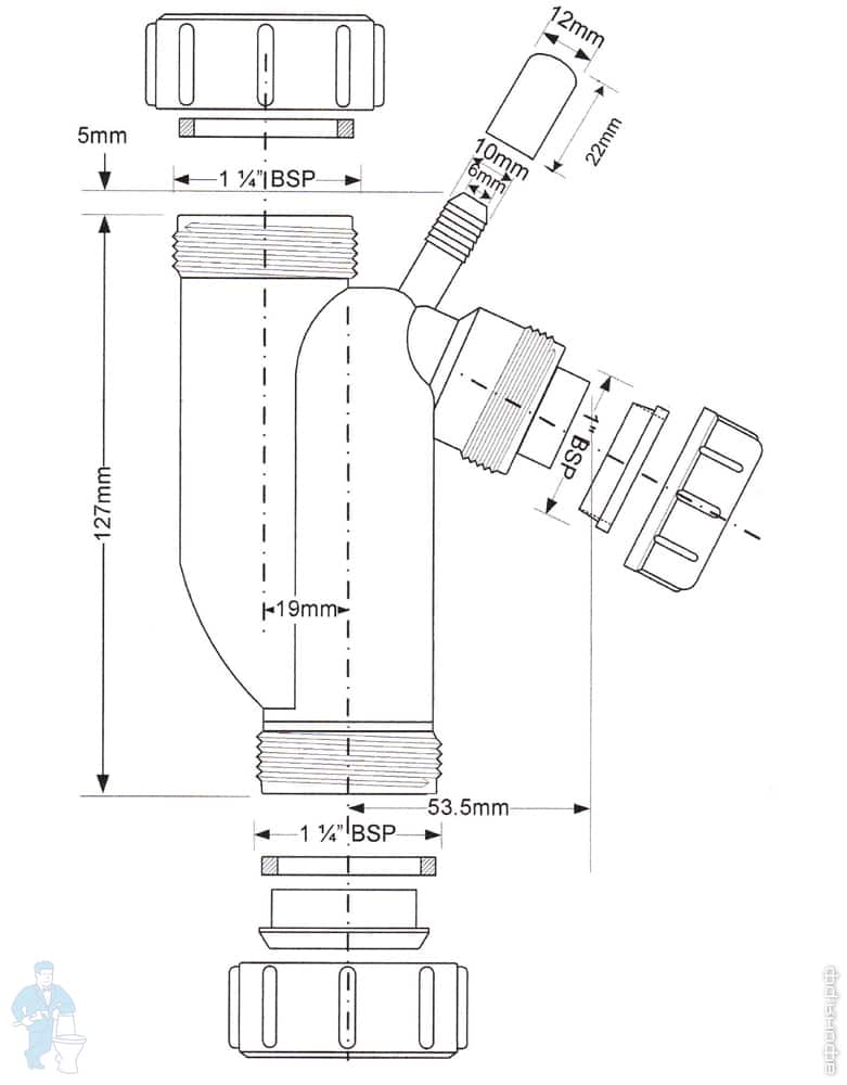 Сифон McAlpine S-образный (32х25мм) для слива конденсата, гидрозатвор ...