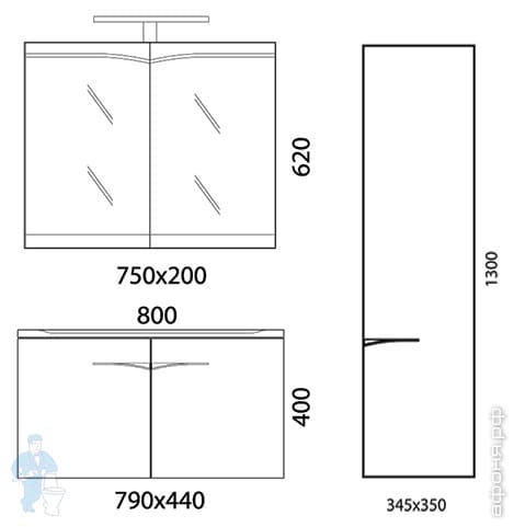 мебель для ванной Edelform Concorde мебель для ванной Edelform Concorde