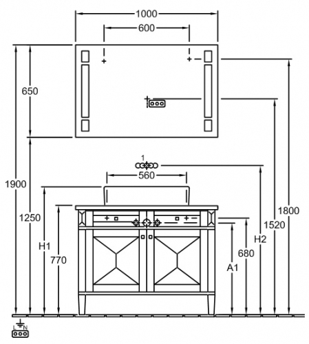 ������ ��� ������ Villeroy & Boch True Oak
