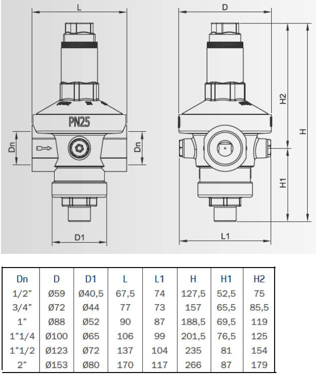 Регулятор давления VALTEC 1/2\" мембранный 1-7 бар Vt85