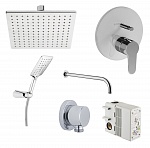 Душевой набор Vitra Win S со встроенным смесителем, верхним и ручным душем A49265EXP