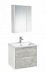 ROCA Ronda Тумба с раковиной 60см, цвет бетон/матовый белый + Зеркало-шкаф, подсветка, сенсор