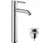 Смеситель Vitra Minimax S для раковины высокий 312мм, однорычажный, донный клапан, хром A49269EXP